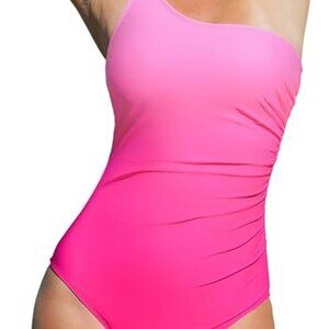 CUPSHE Women's One Piece Asymmetric Neck One Shoulder Ruched Swimsuit